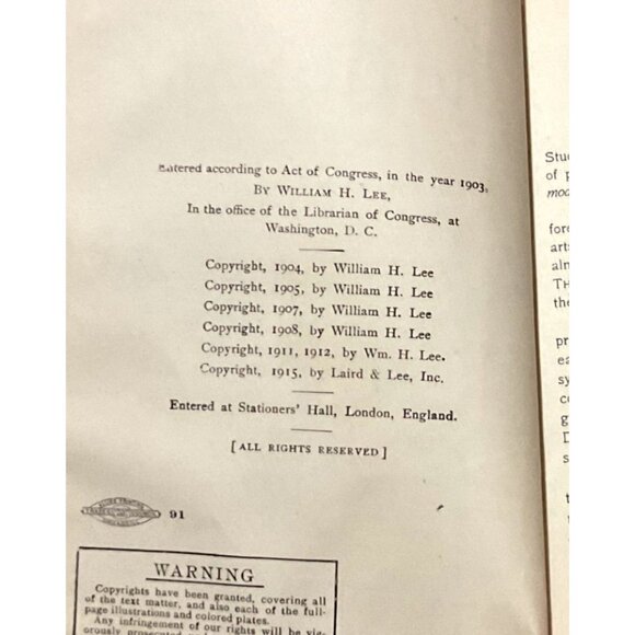 ATQ LAIRD & LEE'S WEBSTER'S NEW STANDARD PRONOUNCING DICTIONARY 1915 PREMIER ED - Picture 2 of 7